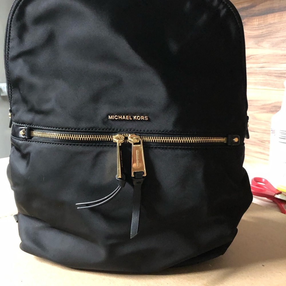 New Michael Kors Black and Gold Backpack New